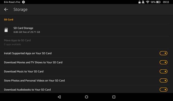 صورة لـ كيفية استعادة المساحة التخزينية على الجهاز اللوحي Amazon Fire: نصائح أساسية | muo_android_amazon_tablet_sdcard-aZE7RIfs-DzTechs
