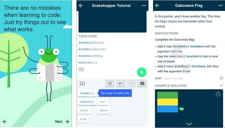 صورة لـ أفضل تطبيقات البرمجة التي تجعل الترميز أسهل لـ Android و iOS | 2._Grasshopper-TprxYIfs-DzTechs
