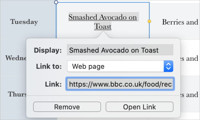 صورة لـ كيفية تنظيم حياتك مع Numbers على الـ Mac | Add_Link_popup_window_from_Numbers-I3KPZJfs-DzTechs