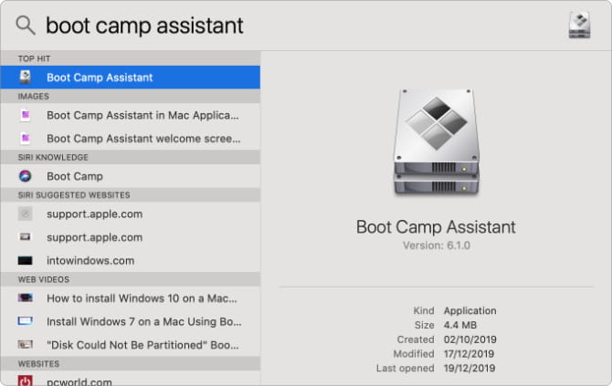 صورة لـ أسباب تجعلك تقوم بتثبيت Windows على الـ Mac الخاص بك | Boot_Camp_Assistant_in_Spotlight_search-0dLloJfs-DzTechs