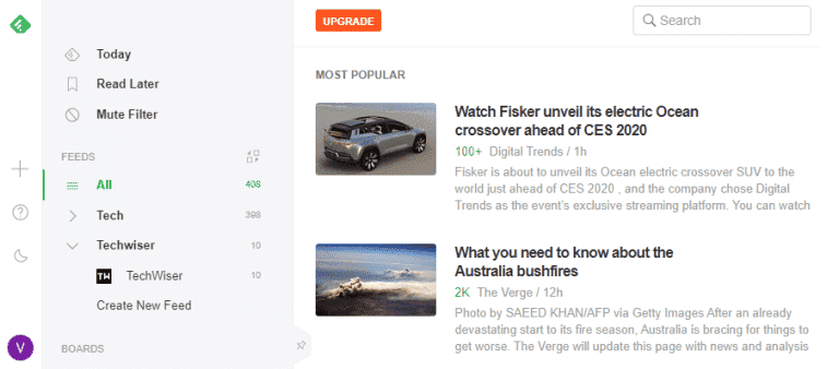 صورة لـ أفضل أدوات الإنتاجية للمدونين التي يتم استخدامها في سير العمل في DzTechs | Feedly_1_768x338-POVi2Jfs-DzTechs