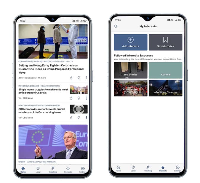 صورة لـ أهم التطبيقات حول فيروس كورونا للبقاء على اطلاع بتفشي الوباء | News360-o972LPfs-DzTechs