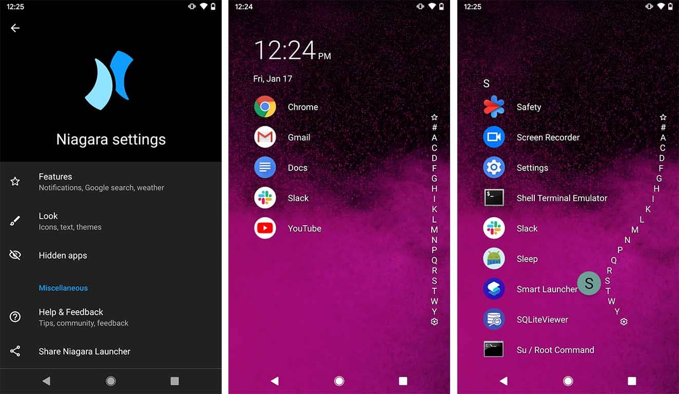 صورة لـ أفضل المُشغِّلات (Launcher) الفريدة لـ Android لعام 2023 | Niagara_Launcher-wvF3lKfs-DzTechs