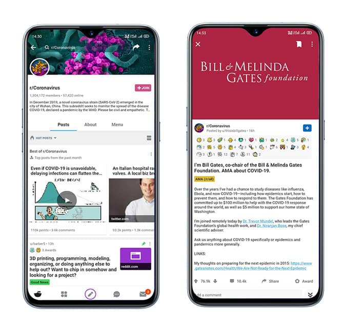صورة لـ أهم التطبيقات حول فيروس كورونا للبقاء على اطلاع بتفشي الوباء | Reddit-UR72LPfs-DzTechs