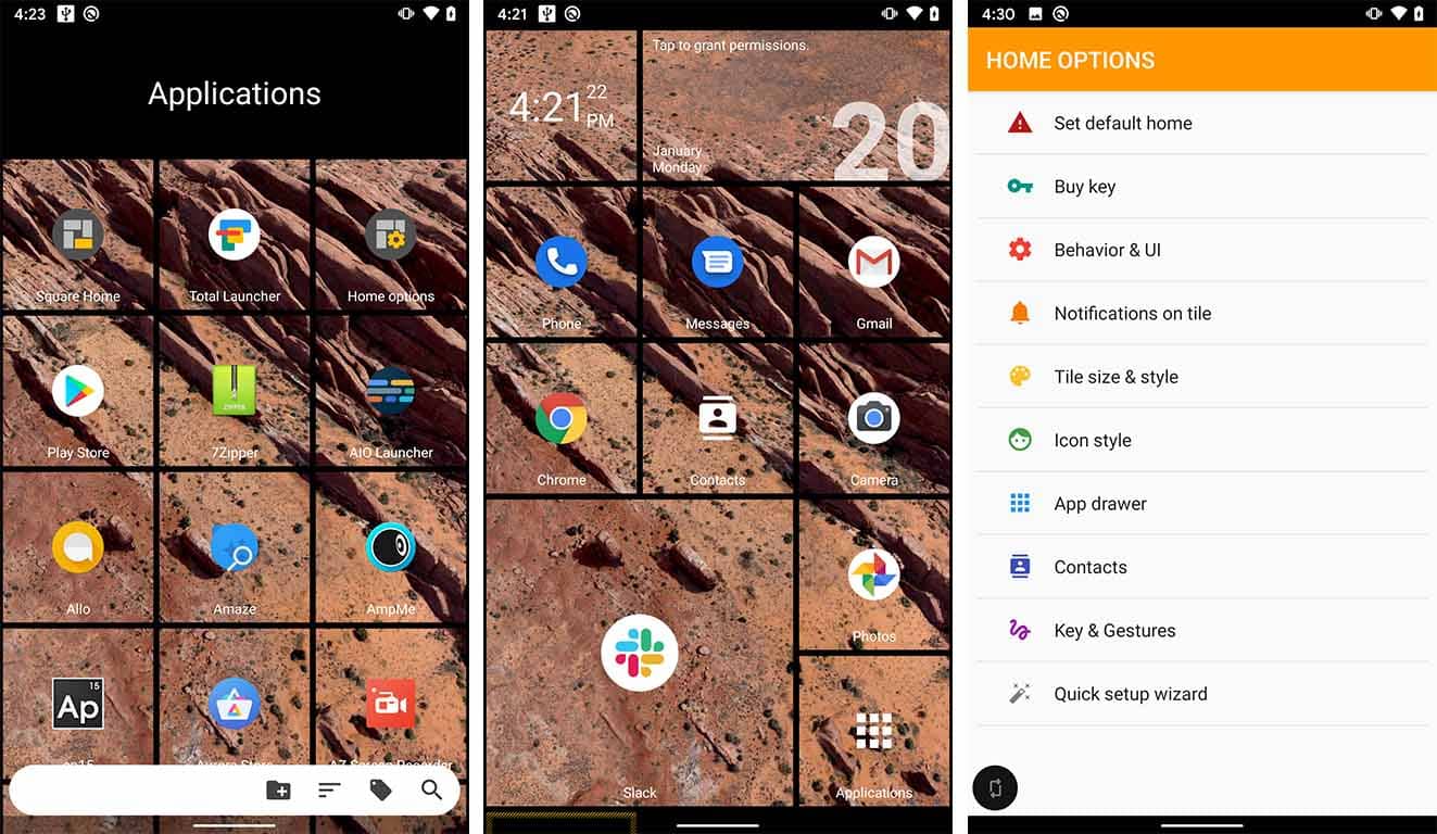 صورة لـ أفضل المُشغِّلات (Launcher) الفريدة لـ Android لعام 2023 | Square_Home_3_launcher-guE3lKfs-DzTechs