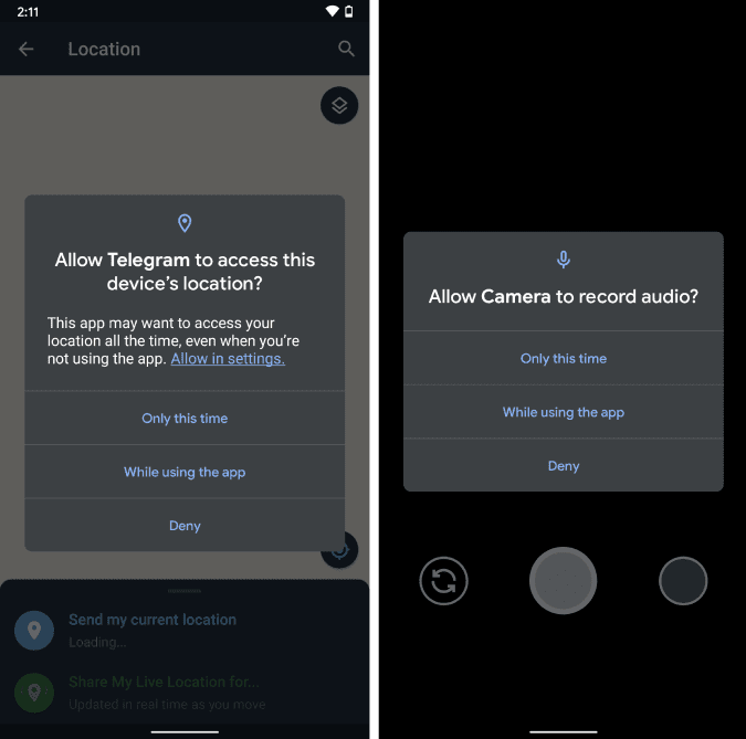 صورة لـ نظام Android 11 الجديد: أفضل الميزات حتى الآن | android11-new-location-and-camera-permission-DzTechs