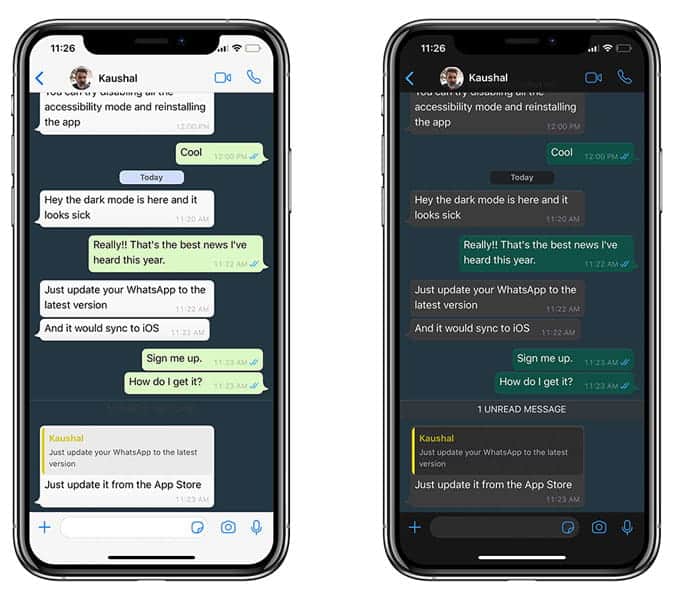 صورة لـ كيفية تمكين الوضع المظلم على WhatsApp لنظام Android و iOS | chats-jc7o7Ofs-DzTechs