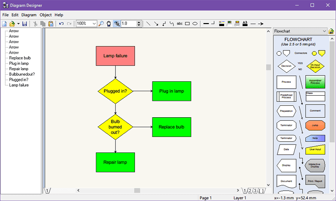 صورة لـ أفضل تطبيقات إنشاء المخططات الانسيابية المجانية لنظام Windows | flowchart_tool_diagram_designer-5EGVtKfs-DzTechs