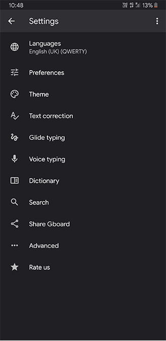 صورة لـ كيفية جعل Samsung One UI تبدو مثل واجهة Stock Android | gboard_settings-8i692Jfs-DzTechs