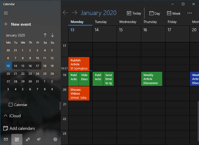 صورة لـ كيفية مزامنة تقويم iCloud الخاص بك مع Windows 10 | microsoft_calendar_events-ExC80Jfs-DzTechs
