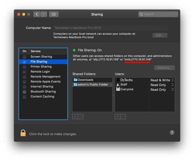 صورة لـ كيفية الوصول إلى المجلدات المشتركة في الـ Mac من Windows 10 | network_address-Js0pIJfs-DzTechs