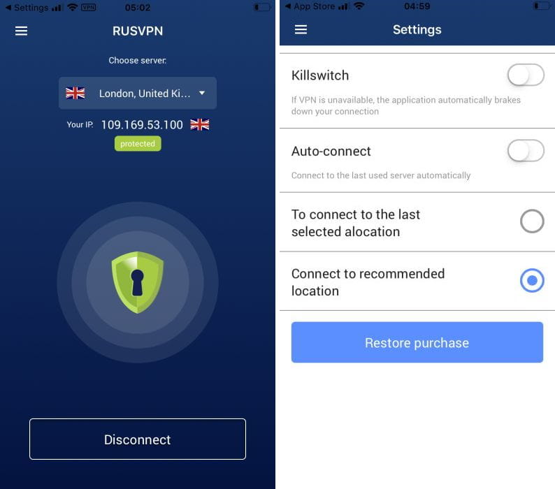 صورة لـ مراجعة RUSVPN – ما الذي يجعل خدمة VPN هذه شعبية؟ | rusvpn_ios_mainmenu_and_settings-vf2V8Ofs-DzTechs
