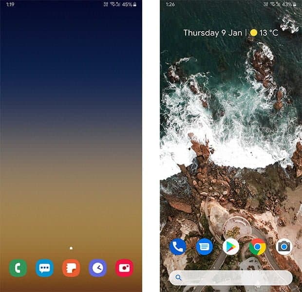 صورة لـ كيفية جعل Samsung One UI تبدو مثل واجهة Stock Android | samsung_stock_home_screen-Uu692Jfs-DzTechs
