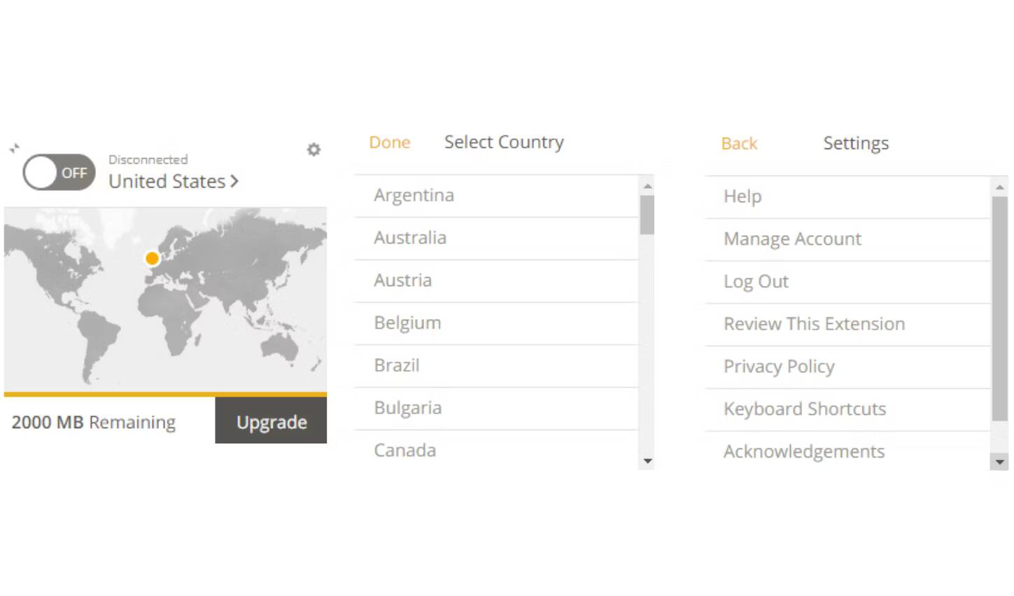 صورة لـ أفضل إضافات VPN المجانية لـ Google Chrome | tunnel-bear-range