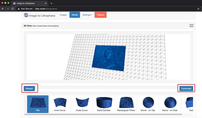 صورة لـ أفضل الطرق لإنشاء نموذج الليثوفان ثلاثي الأبعاد المطبوع الخاص بك | 3dp-download-DzTechs