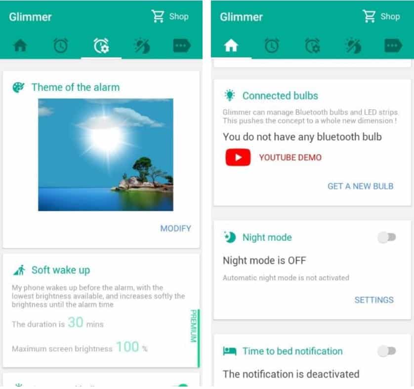 صورة لـ أفضل تطبيقات المنبه لأجهزة Android | 4._Glimmer-z4eKASfs-DzTechs