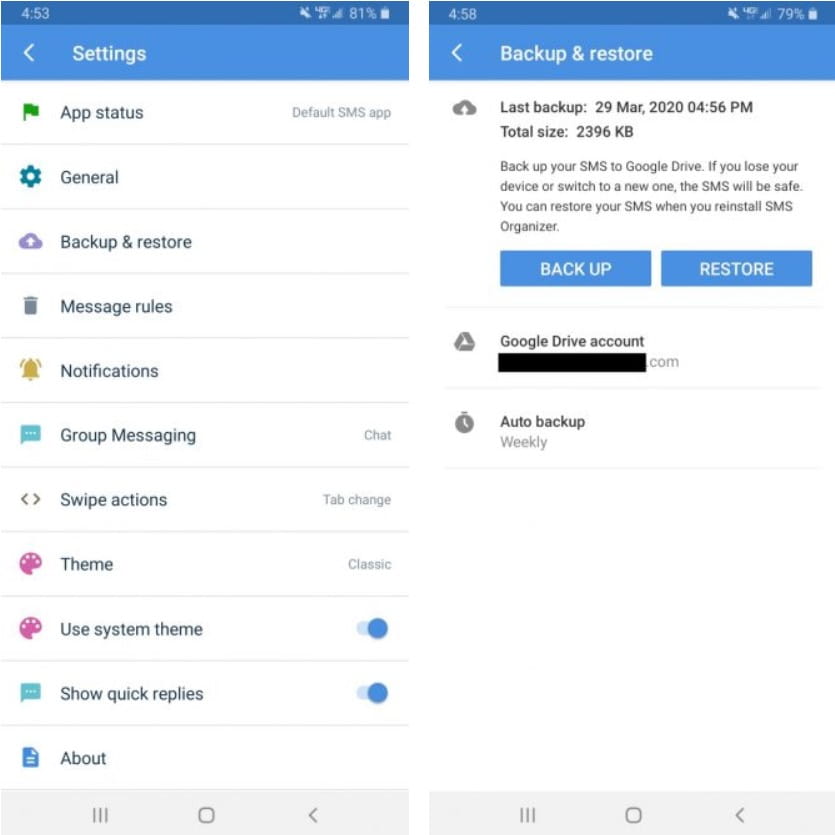 صورة لـ كيفية عمل نسخة احتياطية من الرسائل النصية واستعادتها ونقلها إلى هاتف Android جديد | 4._SMS_Organizer-M3rAERfs-DzTechs