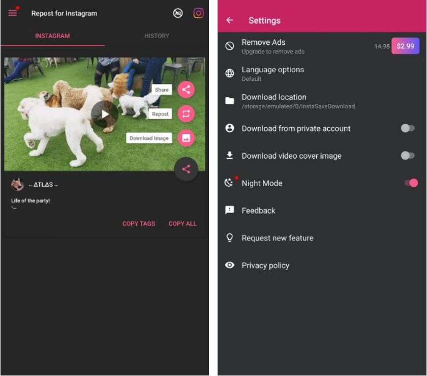 صورة لـ أفضل تطبيقات إعادة النشر على Instagram لأجهزة Android و iPhone | 5._Photo_and_Video_Downloader_for_Instagram_25E225802593_Repost_IG-T3A9JRfs-DzTechs