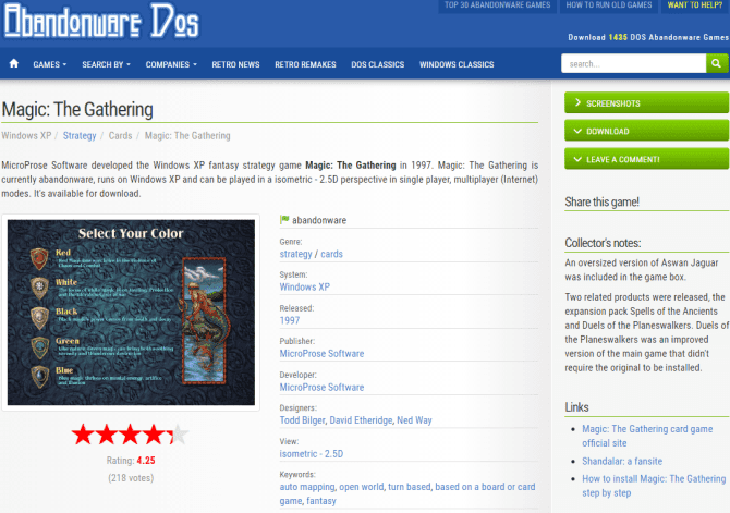 صورة لـ أفضل مواقع الويب أين يُمكنك تنزيل ألعاب الكمبيوتر الشخصي القديمة مجانًا | Abandonware_Dos_Magic_The_Gathering-LRqKFSfs-DzTechs