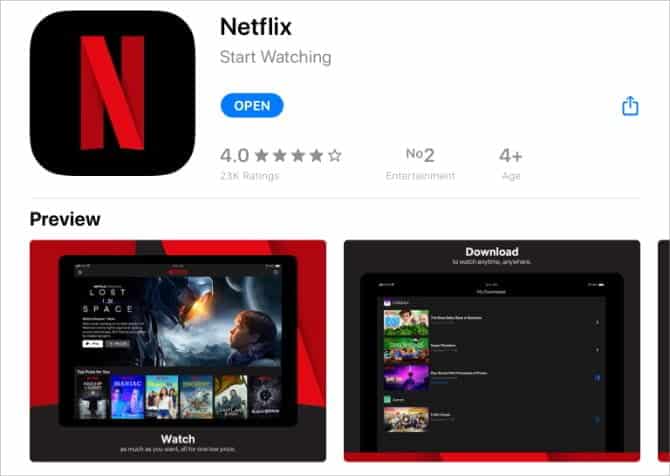 صورة لـ كيفية تنزيل الأفلام على iPad أو iPhone لمشاهدتها في وضع عدم الاتصال | Netflix_on_the_App_Store-t1xU3Kfs-DzTechs