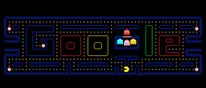 صورة لـ أفضل الألعاب في شعارات Google المُبتكرة الرائجة لتمضية الوقت | PAC_MAN-4jP6pTfs-DzTechs