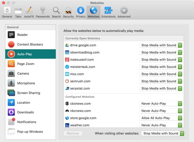 صورة لـ أهم إعدادات Safari التي يجب تغييرها للإستفادة من تصفح أفضل على الـ Mac | SafariDisableAutoPlay_Mac-QDUTxSfs-DzTechs