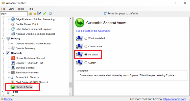 صورة لـ كيفية إزالة تراكب السهم على أيقونة الاختصار على نظام Windows 10 | Winaero_2_768x410-BF92xRfs-DzTechs
