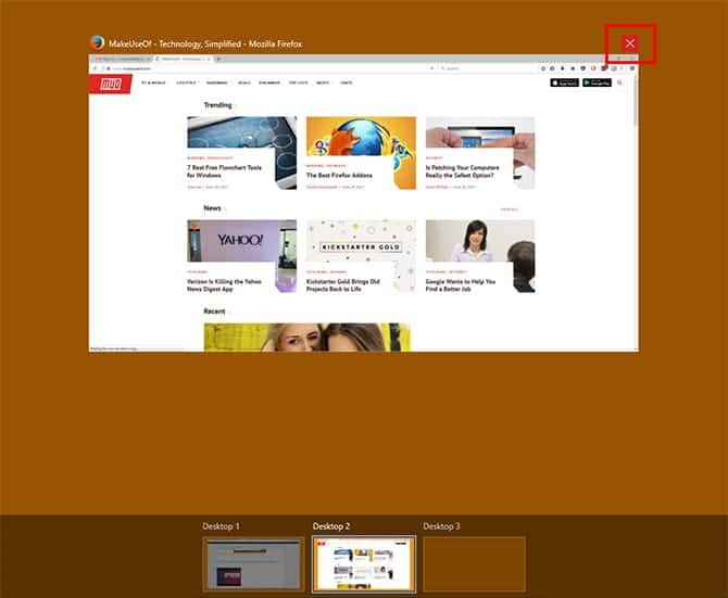 صورة لـ تلميحات أساسية لسطح المكتب الإفتراصي على Windows 10 لتحسين الإنتاجية | Windows10VirtualDesktop_Close-oW84RSfs-DzTechs
