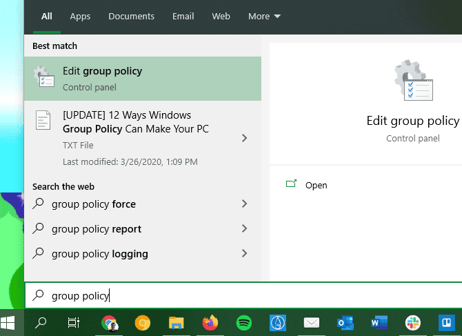 صورة لـ أفضل طرق التعديل في سياسة مجموعة Windows التي تجعل الكمبيوتر الخاص بك أفضل | Windows_Open_Group_Policy_Editor-GCapoSfs-DzTechs