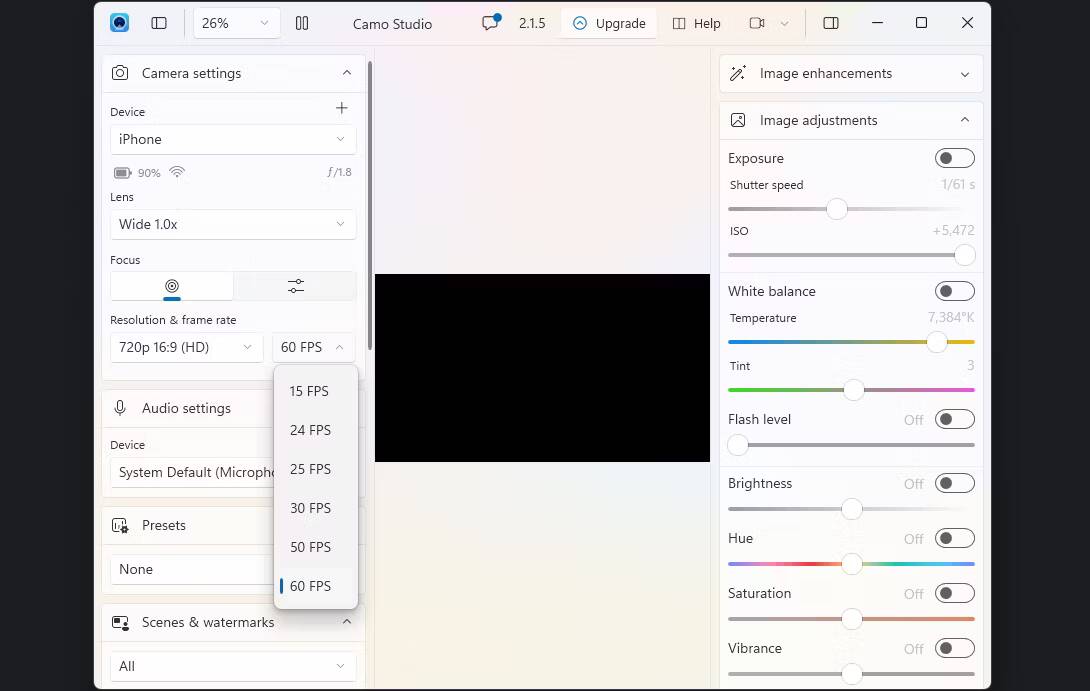 صورة لـ كيفية استخدام الـ iPhone الخاص بك ككاميرا ويب: إليك دليل تفصيلي | enabling-60-fps-in-camo-studio