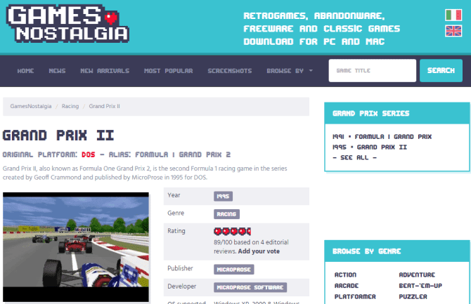 صورة لـ أفضل مواقع الويب أين يُمكنك تنزيل ألعاب الكمبيوتر الشخصي القديمة مجانًا | games_nostalgia_grand_prix_2_download_page-RgrKFSfs-DzTechs