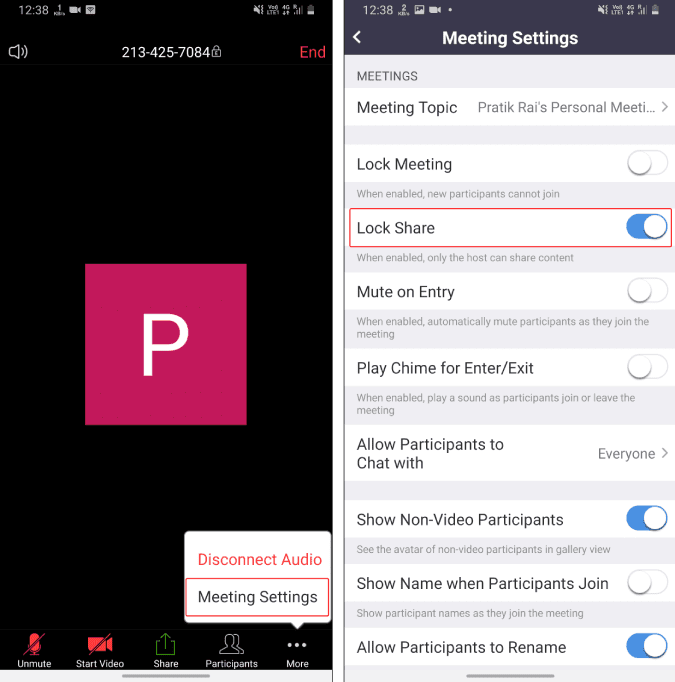 صورة لـ أفضل النصائح والحيل على Zoom لإدارة مؤتمرات الفيديو الخاصة بك بشكل أفضل | lock_share_on_zoom_meetings-RKDVbSfs-DzTechs