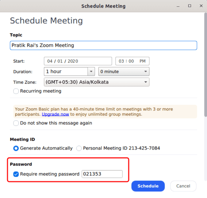 صورة لـ أفضل النصائح والحيل على Zoom لإدارة مؤتمرات الفيديو الخاصة بك بشكل أفضل | password_protect_zoom_meetings-tjEVbSfs-DzTechs