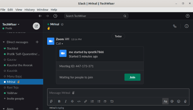 صورة لـ أفضل النصائح والحيل على Zoom لإدارة مؤتمرات الفيديو الخاصة بك بشكل أفضل | zoom_slack_integration-4LDVbSfs-DzTechs