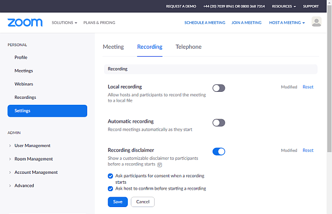 صورة لـ أفضل الطرق لتأمين دردشة Zoom ولماذا تحتاج إلى القيام بذلك | zoom_turn_recording_off-QsyJYQfs-DzTechs