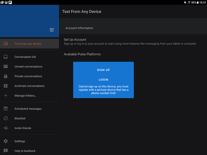 صورة لـ كيفية إرسال واستقبال الرسائل النصية باستخدام الأجهزة اللوحية بنظام Android | 02_Pulse_SMS_Android_Tablet-Ard2HTfs-DzTechs