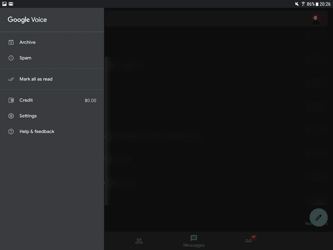 صورة لـ كيفية إرسال واستقبال الرسائل النصية باستخدام الأجهزة اللوحية بنظام Android | 08_Google_Voice_Android_Tablet-See2HTfs-DzTechs