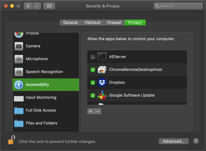 صورة لـ كيفية استخدام كمبيوتر سطح المكتب البعيد من Chrome للتحكم في جهاز الكمبيوتر من أي مكان | 08_Mac_Chrome_Remote_Desktop_Accessibility_670x493-t39HqWfs-DzTechs