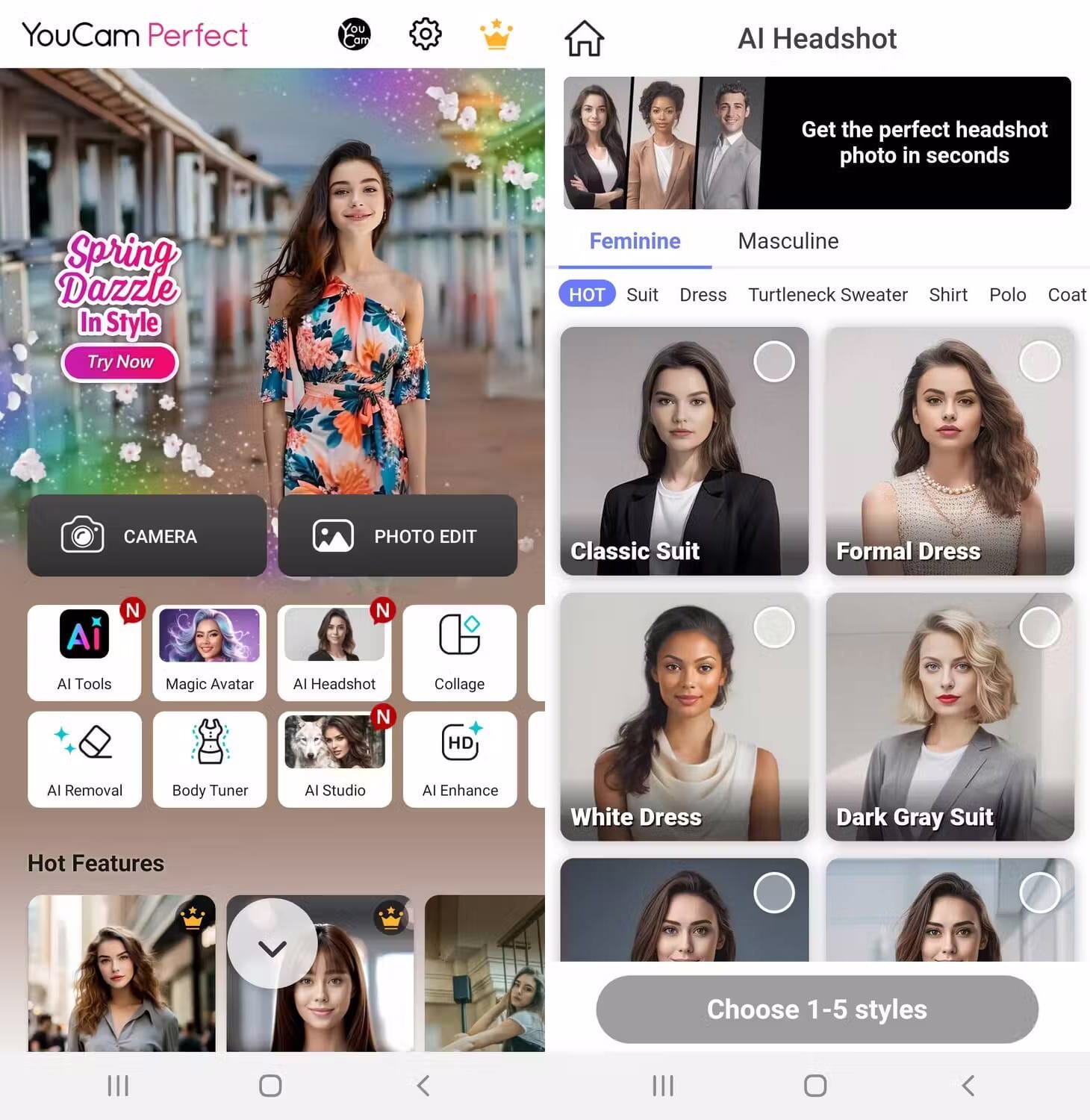 صورة لـ أفضل تطبيقات تحرير الصور لأجهزة iPhone و Android | 31youcam-android-interface