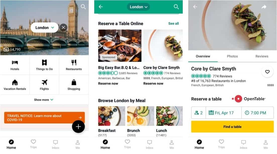 صورة لـ أفضل تطبيقات إنتقاء المطاعم لمساعدتك على تحديد مكان تناول العشاء التالي | 6._Tripadvisor-A8p8HTfs-DzTechs