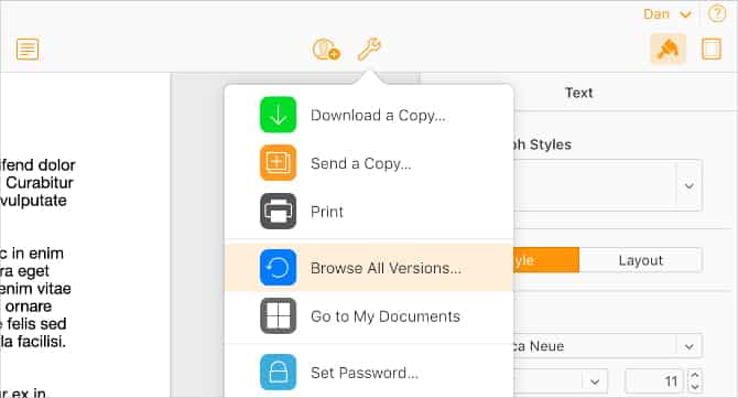 صورة لـ كيفية استعادة الإصدارات السابقة من Pages و Word ومستندات Mac الأخرى | Browse_All_Versions_option_from_iCloud_website-zTjkbWfs-DzTechs