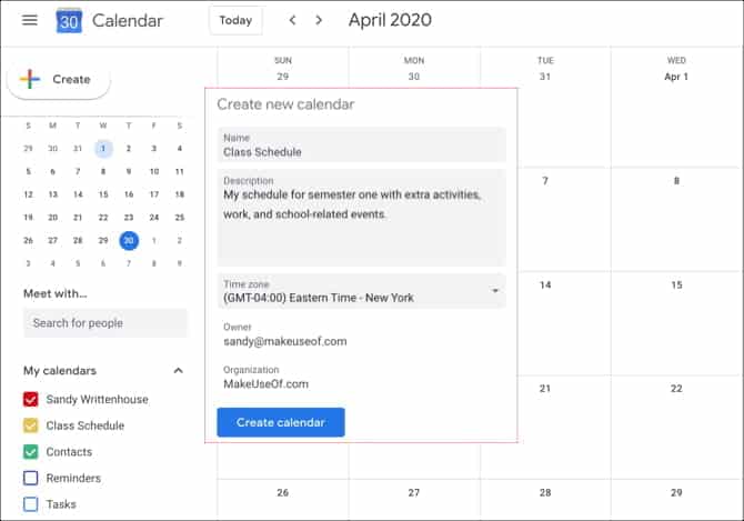 صورة لـ كيفية استخدام تقويم Google لتنظيم جدولك الدراسي | GoogleCalendarCreateCalendar_Web-zH0JsWfs-DzTechs