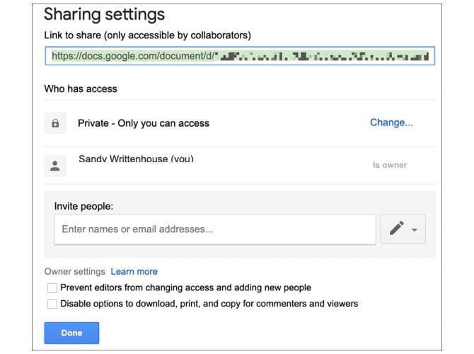 صورة لـ أفضل أدوات العمل الجماعي من Google للتعاون عبر الإنترنت | GoogleDocsAdvancedSharingOptions-C65UxUfs-DzTechs