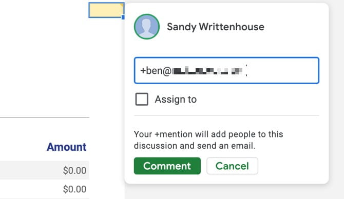 صورة لـ أفضل أدوات العمل الجماعي من Google للتعاون عبر الإنترنت | GoogleSheetsCommentMention-nC5UxUfs-DzTechs