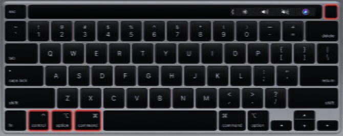 صورة لـ أفضل الطرق لفرض إيقاف أو إعادة تشغيل الـ Mac لا يستجيب | MacBook_keyboard_with_shut_down_shortcut-WyDsTTfs-DzTechs