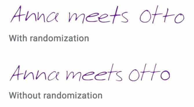 صورة لـ كيفية تحويل خط كتابتك اليدوية إلى خط إلكتروني مخصص | Randomized_letter_demonstration_on_Calligraphr_website_670x370-zRnJEUfs-DzTechs