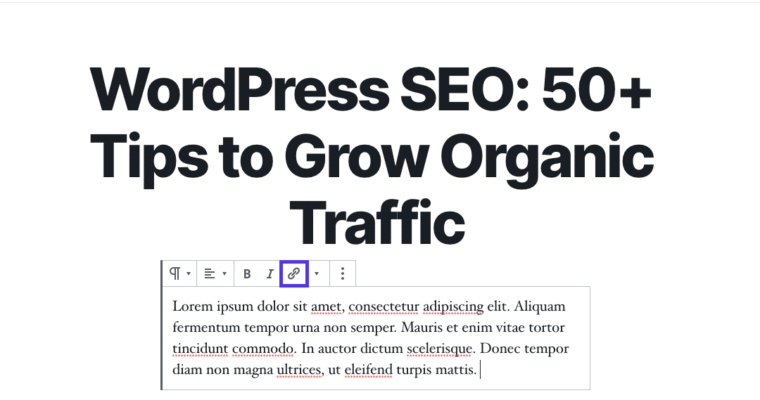 صورة لـ كيفية زيادة الزيارات العضوية لموقع الويب بنسبة كبيرة خلال عام واحد: نصائح لتحسين جذب الجمهور | add-link-button-block-editor-wordpress-1-1-DzTechs