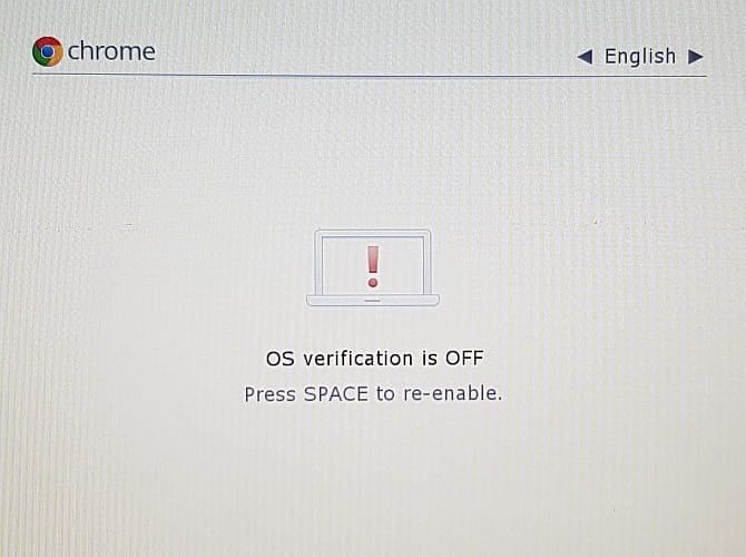 صورة لـ كيفية تثبيت Linux على جهاز Chromebook بعدة طرق | chrome_os_operating_system_verification_is_off-uvKNBTfs-DzTechs