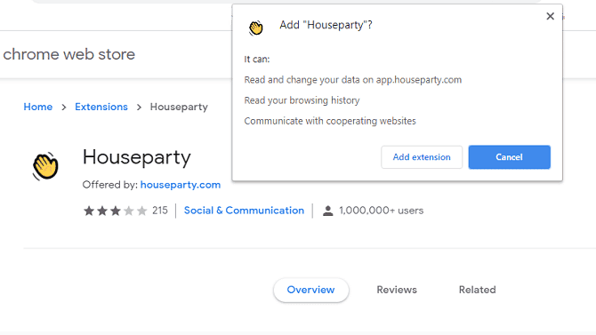 صورة لـ ما تحتاج إلى معرفته حول خصوصية وأمان Houseparty | houseparty_chrome_permissions-c2BPNTfs-DzTechs