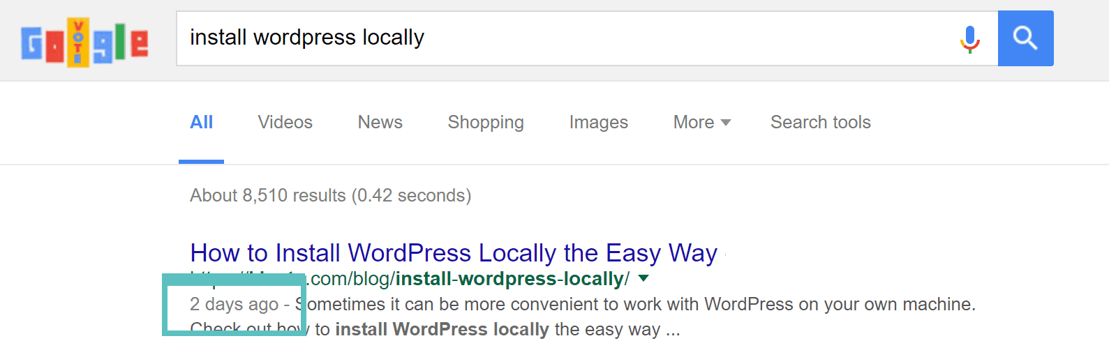 صورة لـ كيفية زيادة الزيارات العضوية لموقع الويب بنسبة كبيرة خلال عام واحد: نصائح لتحسين جذب الجمهور | last-updated-date-SERPs-e1478570615158-min-DzTechs-DzTechs